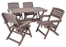 Folkland Timber Folding Garden Set Heini 4 Graphite