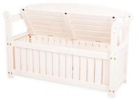 senukai.lt lauko suoliukai - Suoliukas Folkland Timber Friiz Box White, 1250x450x800 mm - 2 nuotrauka