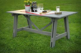 lauko stalai senukai - Lauko stalas Folkland Timber Riva Graphite, 178 x 78 x 77 cm - 2 nuotrauka