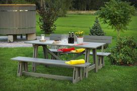 lauko stalai senukai - Lauko stalas Folkland Timber Riva Graphite, 178 x 78 x 77 cm - 4 nuotrauka