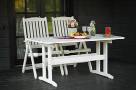 lauko stalai senukai - Lauko stalas Folkland Timber Lolland White, 150 x 85 x 73 cm - 3 nuotrauka