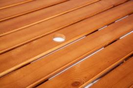 lauko stalai senukai - Lauko stalas Folkland Timber Heini-4 Brown, 130 x 70 x 73 cm - 3 nuotrauka