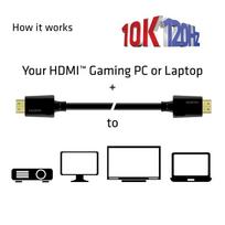 hdmi 2.1 kabelis - Club 3D Ultra High Speed HDMI™ Cable 10K 120Hz 3m Black - 6 nuotrauka