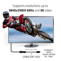 active usb cable - Club 3D USB 3.1 Type-C Cable 10Gbps 4K60Hz PD 100W M/M 0.8m Black - 7 nuotrauka