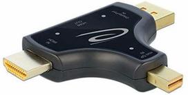 hdmi to displayport kabelis - DeLOCK 64059 3in1 HDMI / DisplayPort / Mini DisplayPort Monitor Adapter - 2 nuotrauka