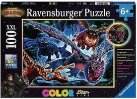 starlink - Ravensburger XXL Puzzle Color Star Line Shining Dragons 100pcs - 1 nuotrauka