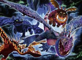 starlink - Ravensburger XXL Puzzle Color Star Line Shining Dragons 100pcs - 2 nuotrauka