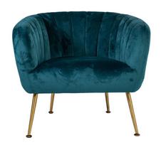 zali foteliai - Fotelis Home4you Tucker Sea Blue, 78x71x69 cm - 2 nuotrauka