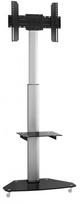 Sbox FS-500 Floor Flat Screen LED TV Stand Black/Silver