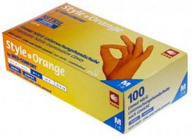 Ampri Med Comfort Style Orange Nitril Powder Free Gloves M 100pcs