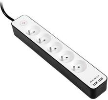ilgintuvas 1.5 - Tracer Power Strip Zebra 5 sockets + 2 x USB 1.5m - 2 nuotrauka