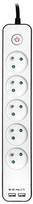 ilgintuvas 1.5 - Tracer Power Strip Zebra 5 sockets + 2 x USB 1.5m - 3 nuotrauka