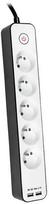 ilgintuvas 1.5 - Tracer Power Strip Zebra 5 sockets + 2 x USB 1.5m - 4 nuotrauka