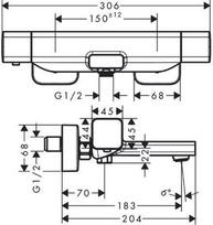 vonios maisytuvai senukai - Hansgrohe Ecostat E Bath Thermostat Chrome - 2 nuotrauka