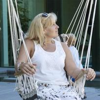 supyniu hamakas - Home4you Hip Cotton Hanging Chair White/Blue - 2 nuotrauka
