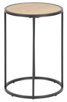zurnalinis staliukas azuol - Kavos staliukas Home4you Seaford Oak/Black, 400x400x550 mm - 2 nuotrauka