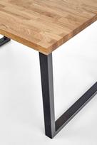 azuolo masyvi stalas - Halmar Table Radus 160 Solid Wood Oak/Black - 3 nuotrauka