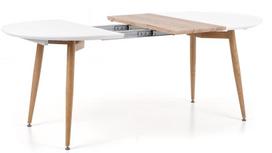 fotelio koju atrama - Valgomojo stalas Halmar Edward White/Oak, 1200 - 2000x1000x750 mm - 5 nuotrauka
