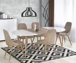 fotelio koju atrama - Valgomojo stalas Halmar Edward White/Oak, 1200 - 2000x1000x750 mm - 7 nuotrauka