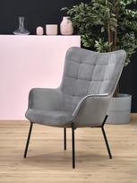 pilka fotel - Fotelis Halmar Castel l Grey/Black, 71x97x79 cm - 2 nuotrauka