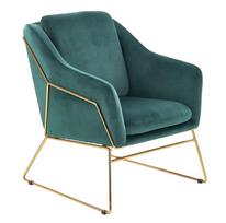 Fotelis Halmar Soft 3 Dark Green/Gold, 69x76x81 cm