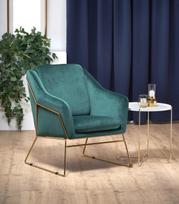 darbain - Fotelis Halmar Soft 3 Dark Green/Gold, 69x76x81 cm - 2 nuotrauka