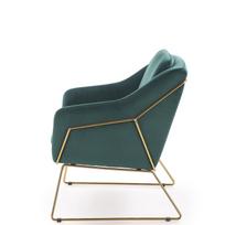 darbain - Fotelis Halmar Soft 3 Dark Green/Gold, 69x76x81 cm - 3 nuotrauka