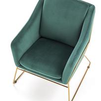 darbain - Fotelis Halmar Soft 3 Dark Green/Gold, 69x76x81 cm - 6 nuotrauka
