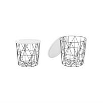 Kavos staliukas Halmar Mariffa Black/White, 420x420x410 mm
