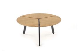 stalo remas - Kavos staliukas Halmar Luana Golden Oak/Black, 860x860x400 mm - 3 nuotrauka