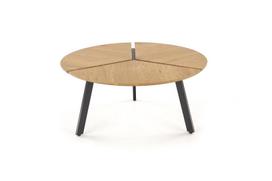 stalo remas - Kavos staliukas Halmar Luana Golden Oak/Black, 860x860x400 mm - 4 nuotrauka
