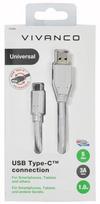 type c pakrovejas - Vivanco Universal USB Type-C Cable 1m White 37560 - 2 nuotrauka