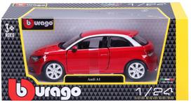 audi modeliukai - Bburago Car Audi A1 1:24 18-22127 Red - 4 nuotrauka