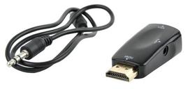 d sub kabelis - Gembird Adapter HDMI / VGA / 3.5mm Black - 1 nuotrauka