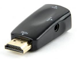 d sub kabelis - Gembird Adapter HDMI / VGA / 3.5mm Black - 2 nuotrauka