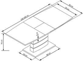 isskleidziamas stalas 180 - Valgomojo stalas Halmar Nord, 1400-1800x800x760 mm - 4 nuotrauka
