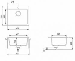 akmens mases praustuvai - Teka Clivo Kitchen Sink 50 S-TQ Onyks - 2 nuotrauka