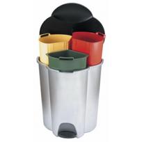 siuksliadezes rusiavimui - Curver Trio Recycling Pedal Bin 40l Silver - 3 nuotrauka