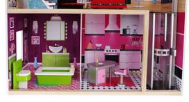 leliu namelis su baldais - Lėlės namas EcoToys  Malibu 4118 - 4 nuotrauka