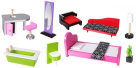 leliu namelis su baldais - Lėlės namas EcoToys  Malibu 4118 - 7 nuotrauka