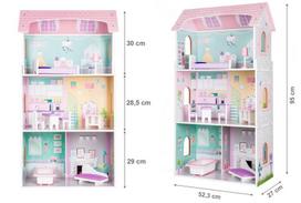 medinis leliu namelis - EcoToys Wooden Doll House Residence Of Jagodowa - 6 nuotrauka