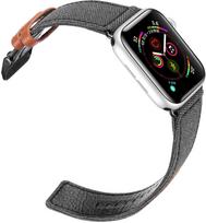 apple watch apyrankes 40mm - Dux Ducis Canvas Leather Band For Apple Watch 38/40mm Black/Brown - 2 nuotrauka