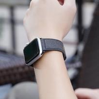 apple watch apyrankes 40mm - Dux Ducis Canvas Leather Band For Apple Watch 38/40mm Black/Brown - 7 nuotrauka