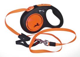 pavadelis flexi s 5m - FLEXI New Neon S Tape 5m orange automatinis pavadėlis - 2 nuotrauka