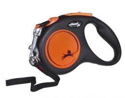 pavadelis flexi s 5m - FLEXI New Neon S Tape 5m orange automatinis pavadėlis - 3 nuotrauka