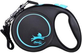 FLEXI automatinis pavadėlis Black Design L 5 m juosta, mėlyna spalva