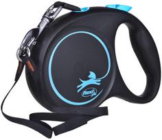 flexi 50kg - FLEXI automatinis pavadėlis Black Design L 5 m juosta, mėlyna spalva - 3 nuotrauka