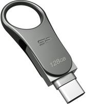 usb c atmintukas 128 - Silicon Power 128GB Mobile C80 Silver (Sidabrinis) - 2 nuotrauka