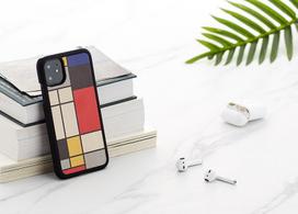 apple telefono dekliukai - iKins Mondrian Back Case For Apple iPhone 11 Black - 4 nuotrauka