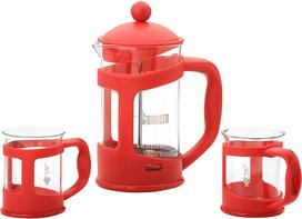 Bialetti Set Coffee Press and Mugs Red